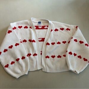 Old Navy Girls heart motif Sweater size 10-12